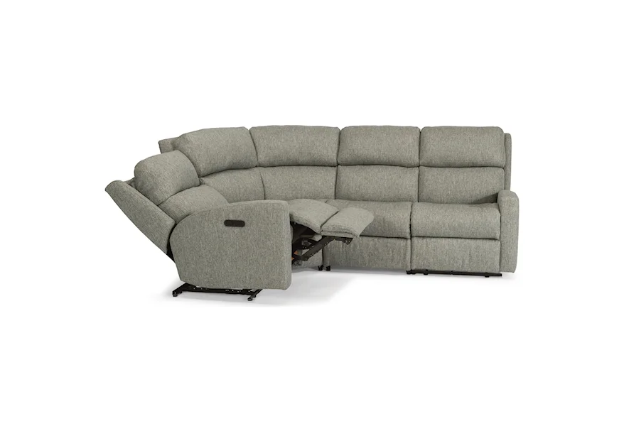 Catalina 4 Pc Reclining Sectional w/ Pwr Headrests by Flexsteel at Wayside Furniture & Mattress
