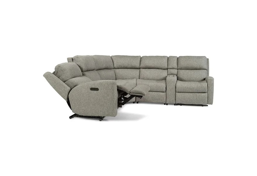 Catalina 6 Piece Power Reclining Sectional by Flexsteel at Steger's Furniture