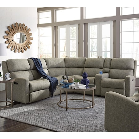 6 Pc Reclining Sectional w/ Pwr Headrests