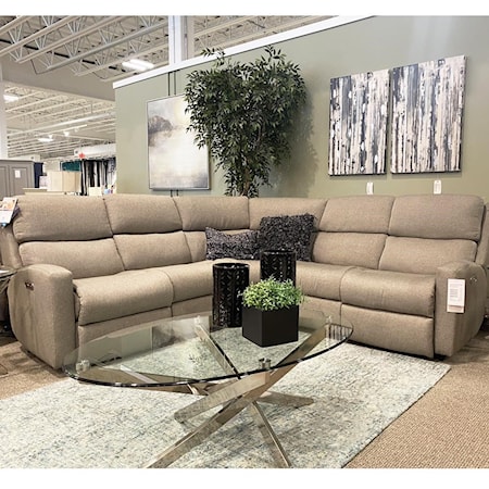 4 Pc Reclining Sectional w/ Pwr Headrests
