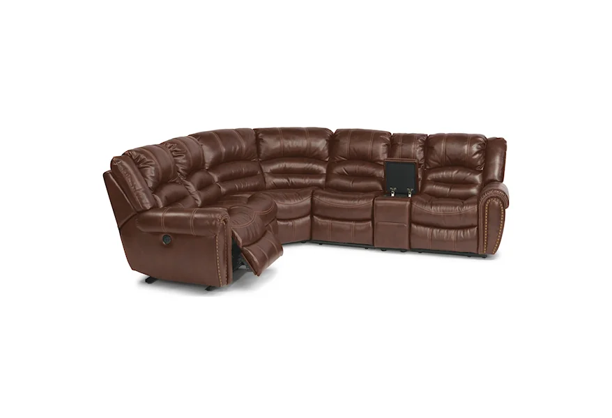 Crosstown 6-Pc Power Sectional with Power Headrest by Flexsteel at Steger's Furniture