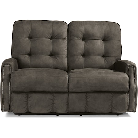 Button Tufted Reclining Loveseat with Nailhead Trim