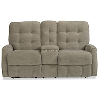 Button Tufted Reclining Console Loveseat