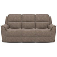 Casual Power Reclining Sofa with Power Headrest and Power Lumbar Support