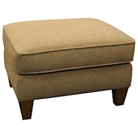 Contemporary Ottoman with Wooden Tapered Legs