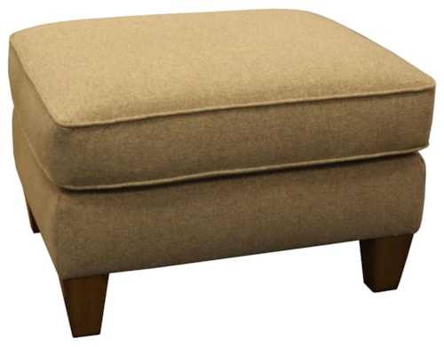 Contemporary Ottoman with Wooden Tapered Legs