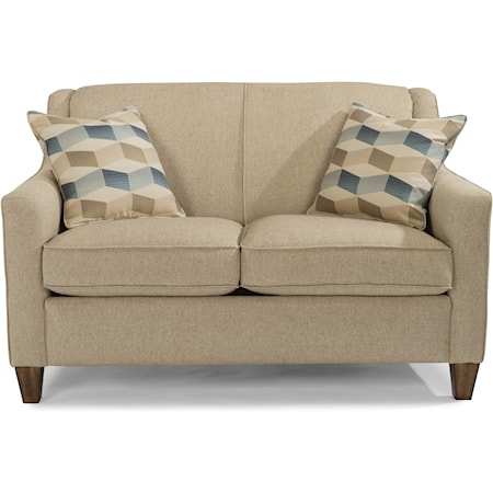 Contemporary Loveseat  with Welt Cording