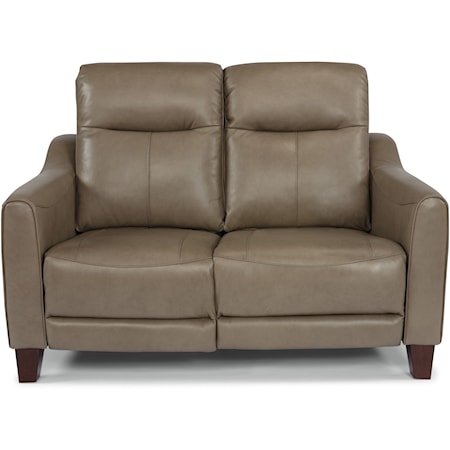Contemporary Power Reclining Loveseat with Power Headrest and USB Port