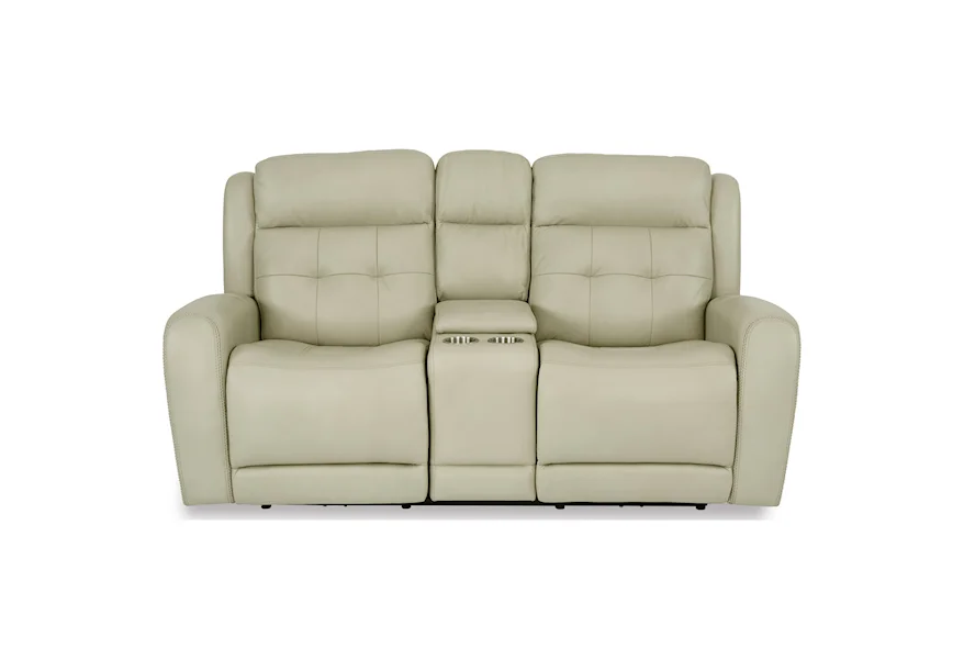 Latitudes - Grant Power Reclining Console Loveseat by Flexsteel at Galleria Furniture, Inc.