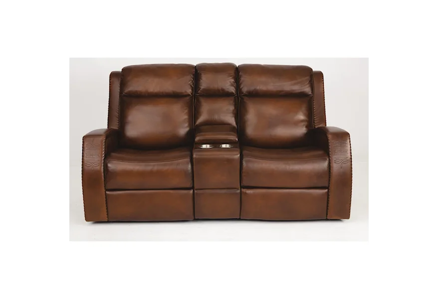 Latitudes - Mustang Power Reclining Console Loveseat & Pwr Head by Flexsteel at Galleria Furniture, Inc.