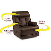 Power Recliner with Power Headrest and Adjustable Lumbar