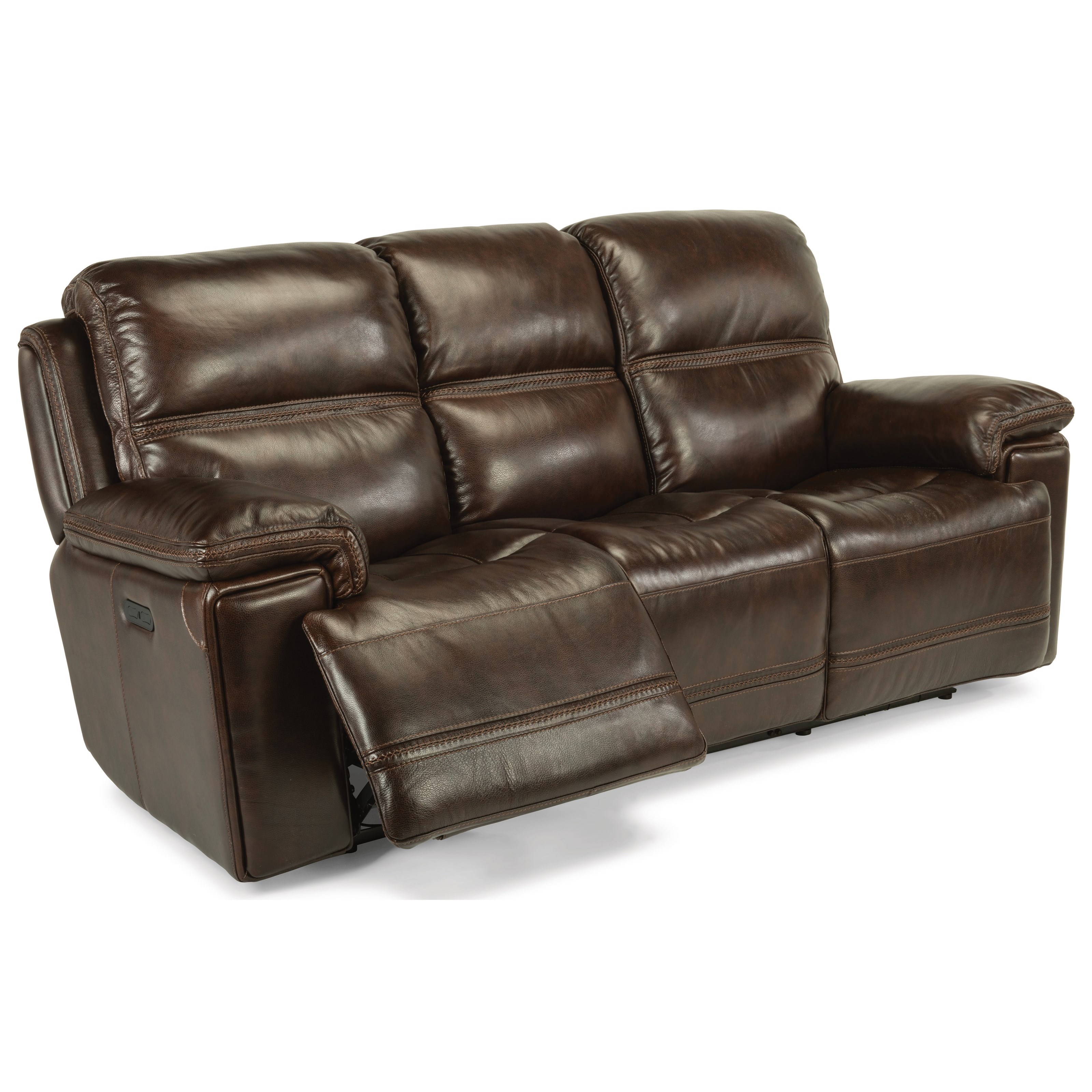 Flexsteel LatitudesFenwick Power Reclining Sofa with Power Tilt Headrest and USB Port Howell