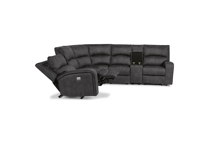 Latitudes - Nirvana Power Reclining L-Shaped Sectional by Flexsteel at Mueller Furniture