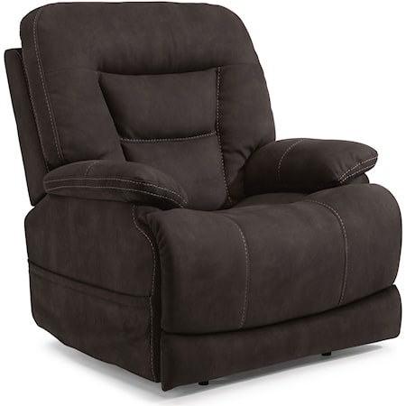 Casual Power Recliner with Power Headrest and Extending Footrest