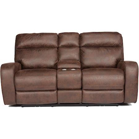 Power Reclining Loveseat with Cupholders and Adjustable Headrests