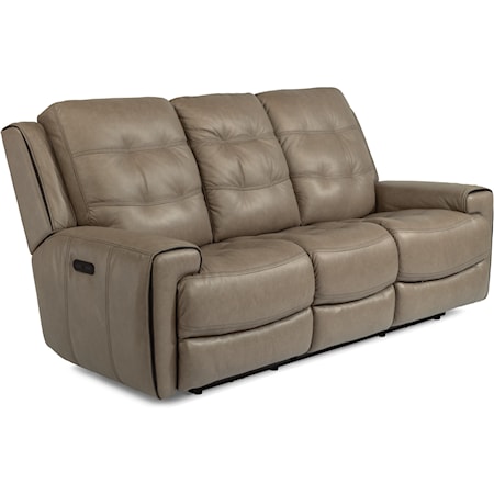 PWR Reclining Leather Sofa w/ PWR Headrest