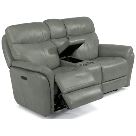 Power Reclining Love Seat with Console