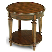 Traditional Round Wood End Table with Carved Legs
