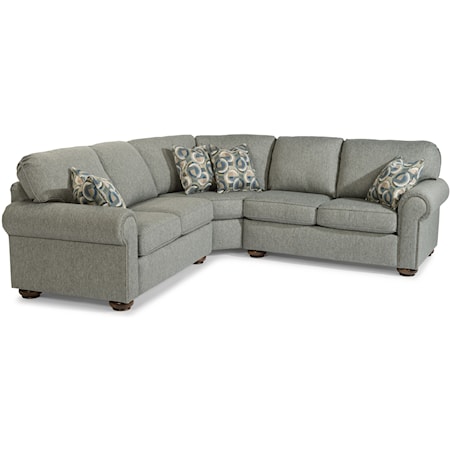 Traditional 4 Seat Sectional Sofa with Nailhead Trim