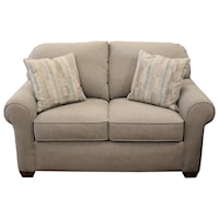 Upholstered Love Seat with Rolled Arms