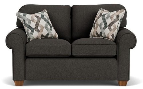 Upholstered Loveseat with Rolled Arms