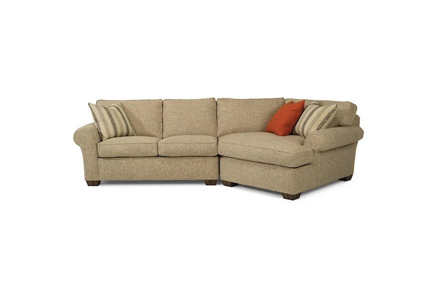 Vail 2-Piece Sectional with RAF Angled Chaise by Flexsteel at Mueller Furniture