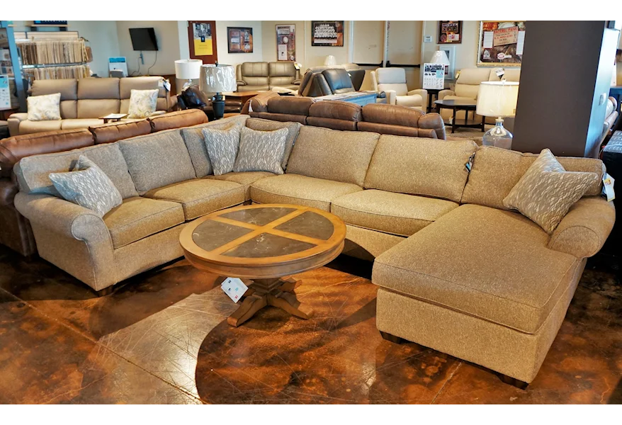 Vail Three Piece Sectional with Chaise by Flexsteel at Mueller Furniture