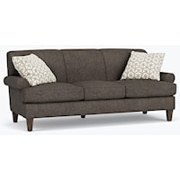 Sofa with Rolled Arms and Tapered Legs