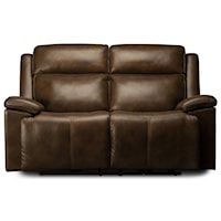 Power Leather Match Reclining Loveseat with Power Headrest and USB