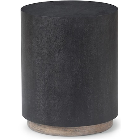 Casual Chairside Table with Leather-Like Fabric