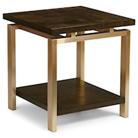 Contemporary Square Lamp Table with 1 Shelf