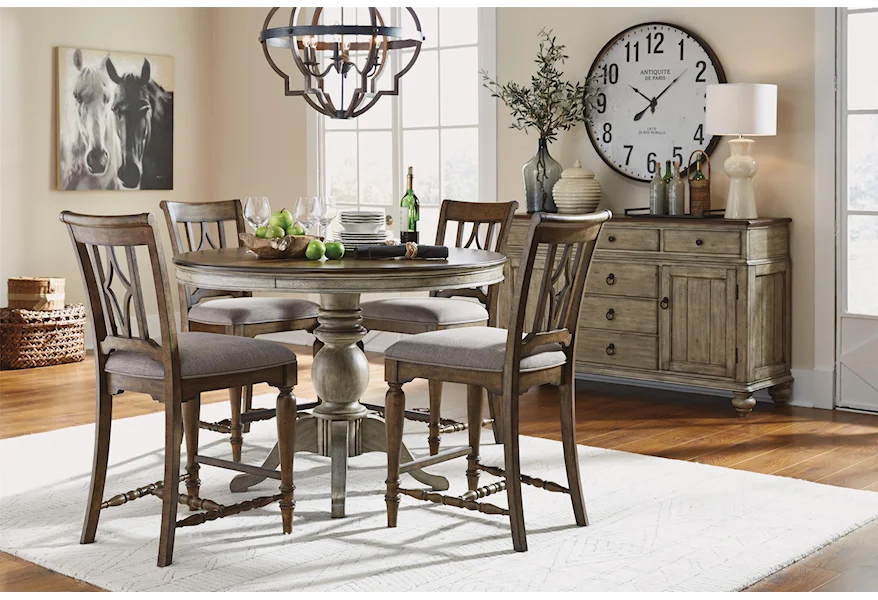 Plymouth 6 PC Counter Height Table Set by Flexsteel Wynwood Collection at Sam Levitz Furniture