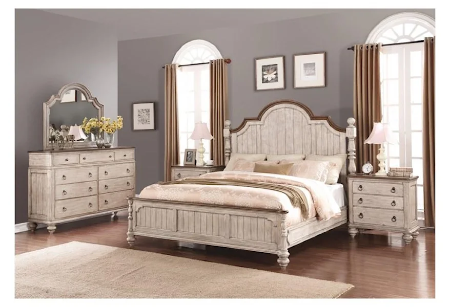 Plymouth Queen Poster Bed Package by Flexsteel Wynwood Collection at Sam Levitz Furniture