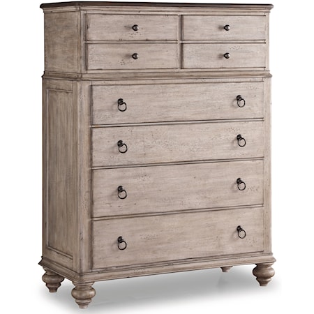 Relaxed Vintage Chest of Drawers with Felt-Lined Top Drawer