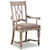 Flexsteel Wynwood Collection Plymouth Relaxed Vintage Dining Arm Chair with Upholstered Seat