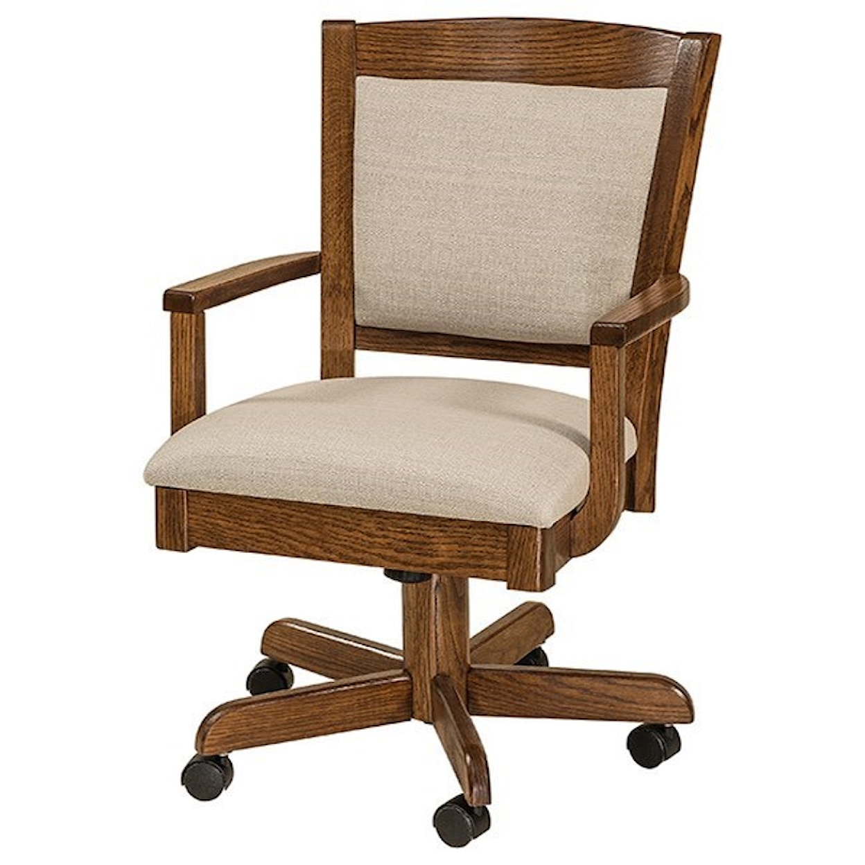 F&N Woodworking Akron Customizable Solid Wood Desk Chair