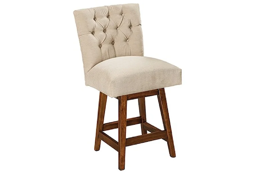 Alana Customizable Solid Wood 24" Swivel Bar Stool by F&N Woodworking at Saugerties Furniture Mart