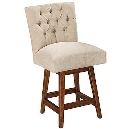 Customizable Solid Wood 24" Swivel Bar Stool