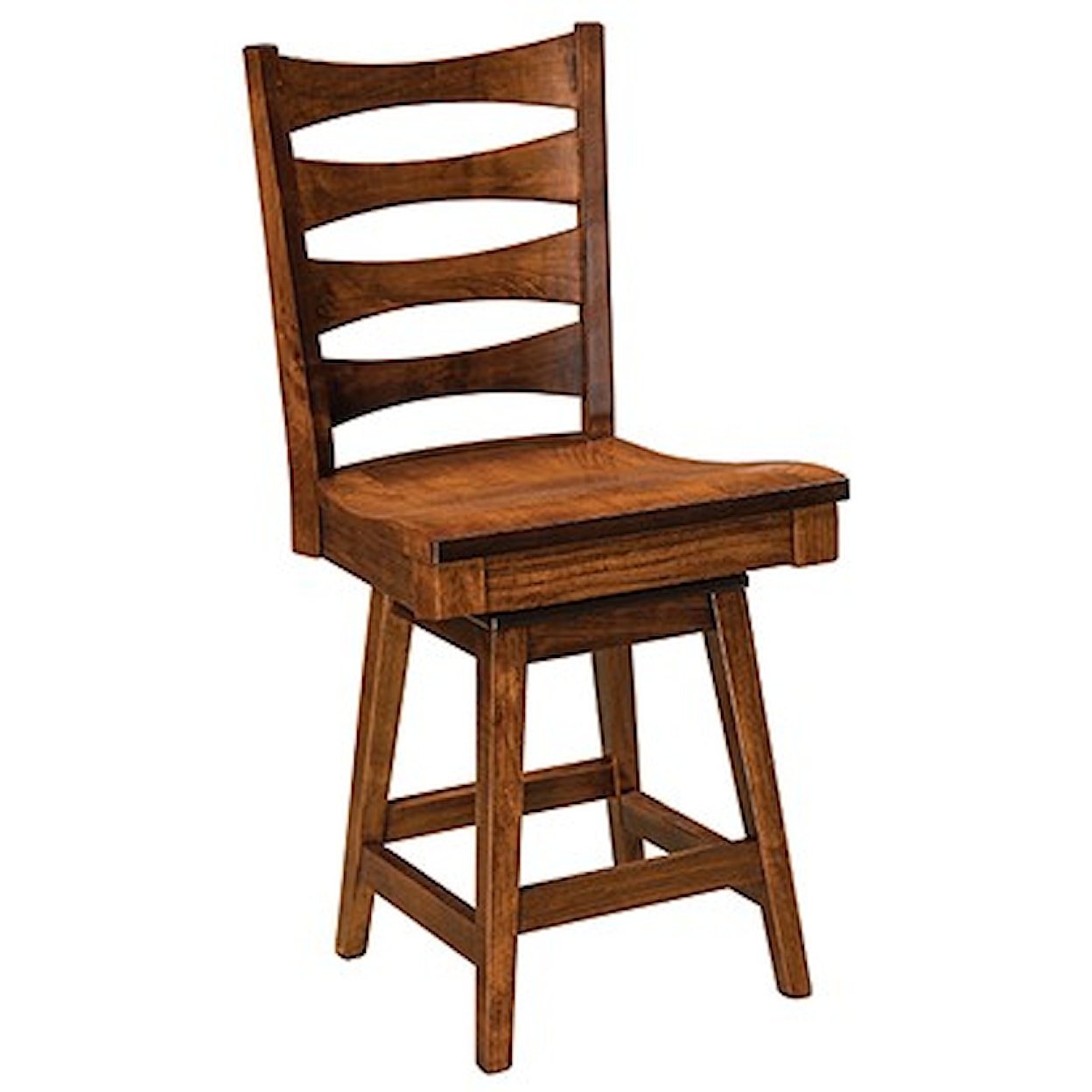 F&N Woodworking Armanda Customizable Solid Wood 24" Swivel Bar Stool