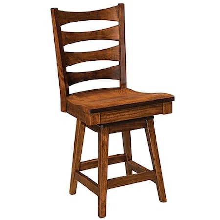 Customizable Solid Wood 24" Swivel Bar Stool