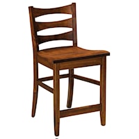 Customizable Solid Wood 24" Swivel Counter Stool