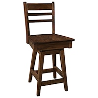 Customizable 24" Solid Wood Swivel Counter Stool