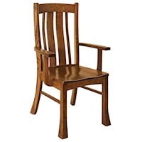 Customizable Solid Wood Dining Arm Chair