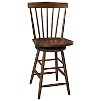 Customizable 24" Solid Wood Swivel Counter Stool