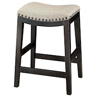 Customizable 24" Solid Wood Stationary Counter Stool