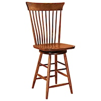 Customizable 24" Solid Wood Swivel Counter Stool