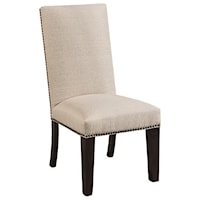 Customizable Solid Wood Dining Side Chair with Nailheads