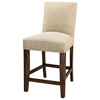 Customizable 24" Solid Wood Counter Stool with Nailheads