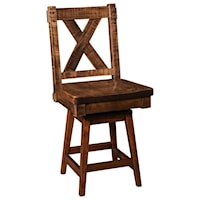 Customizable 24" Solid Wood Swivel Counter Stool