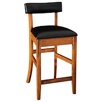 Customizable Solid Wood 24" Stationary Counter Stool
